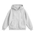 thumbnail image 6 of Trendfront Womens Snap Button Hooded Jacket Long Sleeve Longline Sweatshirt Front Closure With Side Pockets Relaxed Casual Wear, 6 of 6