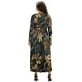 thumbnail image 2 of FKELYI Fall Maxi Dress for Women Long Sleeve A-Line Flowy Dresses with Side Pockets Forest Maple Leaf Print V Neck Casual Dress for Spring Winter, XL, 2 of 6