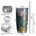 thumbnail image 6 of 20 Oz Paw Prints and Bones Coffee Tumbler Double Wall Insulated Stainless Steel Water Bottle | Metal Reusable Thermoses Flask with Cup Cap | Leak & Sweat Proof with Anti-Dust Lid, 6 of 7