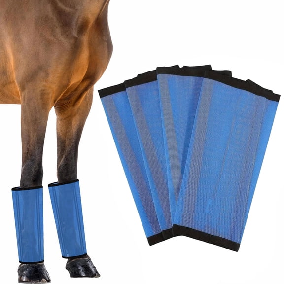 4-piece Set Horse Fly Boots ,Mesh Boots for Horses, Non-Slip Horse Fly Leggings No More，Breathable Mesh Horse Flyproof Leggings with Stay-Tight Fit