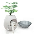 thumbnail image 7 of Eggloa6 Cat Plant Litter Box Set With Artificial Plants, Attached Scoop, Replaceable Litter Box Liners, Hidden Cat Litter Box Furniture, White, 7 of 7