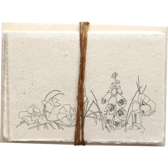 Handmade Seeded Plantable Note Cards with Envelopes Set of 6 Wildflowers