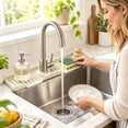 thumbnail image 6 of 24" Longer Silicone Faucet Mat 8° Slope Fast Self-Draining Countertop Protector For Kitchen Bathroom Sink Splash Guard,White, 6 of 9