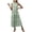 ☪524-Green, variant on Women's Stringy Selvedge Sleeveless Striped Smocking Tiered Maxi Dress, High Neck Smocked Sleeveless Lace Trim A-Line Dress