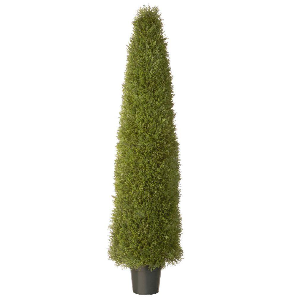 72" Tall Artificial Green Upright Juniper Shrub with Round Pot