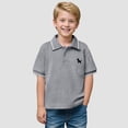thumbnail image 2 of Staki Polo Baby Boy Clothes Boys Short Sleeve Premium Pique Polo Shirt, Button Closure, Soft & Comfortable 1-10Y(Gray,3-4 Years), 2 of 6