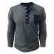 thumbnail image 4 of Blusas y camisas de manga larga y cuello redondo para hombre, casuales, a la moda, de color liso, transpirables, de manga larga y cuello redondo, de poliéster., 4 of 6