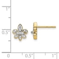 thumbnail image 2 of 14k Diamond Fleur de Lis Post Earrings EM5537, 2 of 2