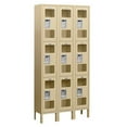 thumbnail image 3 of 12" Wide Triple Tier See-Through Metal Locker - 3 Wide - 6 Feet High - 15 Inches Deep - Tan - Unassembled, 3 of 4