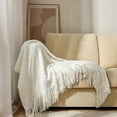 thumbnail image 4 of ROSEKIND Diamond Textured Tassel Throw Blanket, Soft Knitted Decorative Blankets 50X60inch., 4 of 5