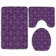 thumbnail image 1 of ABPHQTO Damasco de berenjena Hojas abstractas simétricas y remolinos que forman una apariencia unificada Juego de alfombras de baño de 3 piezas Alfombra de baño Alfombra de contorno y tapa de inodoro ABPHQTO Cont-CHAPPLE-15788, 1 of 2