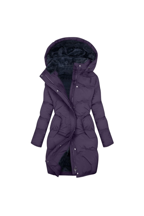 Women's Long Waterproof Windproof Winter Coat, Hooded Fleece Lined Parka with Thermal Insulation, Plus Size Extended Length Jacket for Women, Stormproof Outerwear for Harsh Weather Conditions