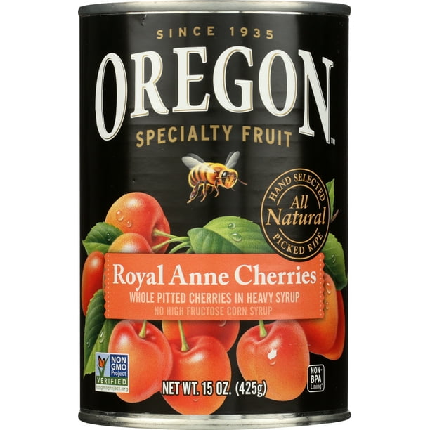 OREGON Royal Anne Cherries Pitted Light Sweet in Heavy Syrup, 15 oz