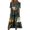 Dark Green, variant on Halloween Print Women Midi Dresses, Round Neck Casual Fashion Dress With Side Pockets Cute Cat Pumpkin Print Loose Daily Halloween Holiday Outfit Orange XL