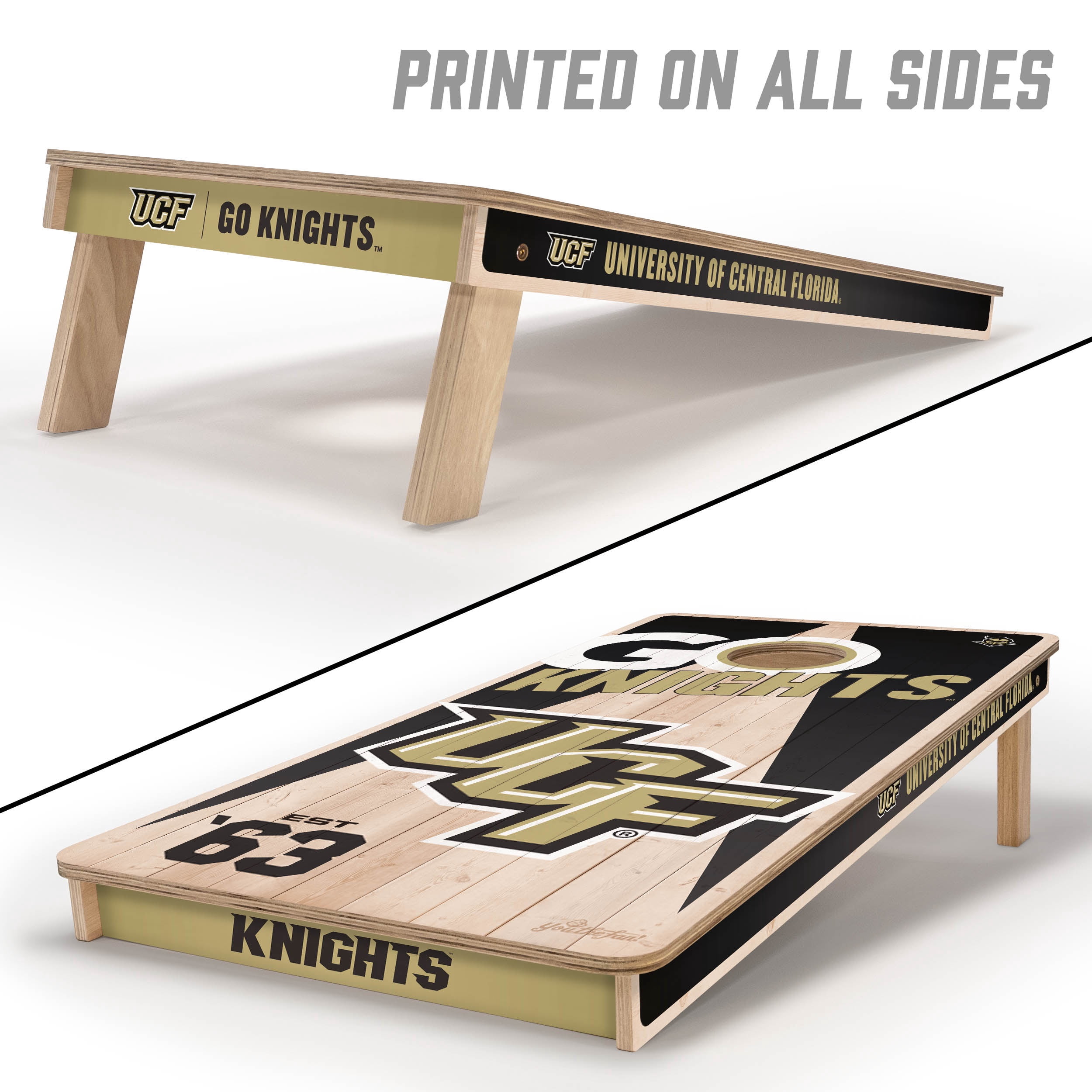 YouTheFan NCAA Central Florida Knights 2' x 4' Cornhole Game No Bags