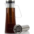 thumbnail image 2 of Cold Brew Coffee Maker Coffee &Tea Pitcher/ Infuser, 1.0L / 34oz Clear Glass Carafe, BPA Free, Odor & Stain Free, Ergonomic Spout, Removable Stainless Steel Filter., 2 of 7