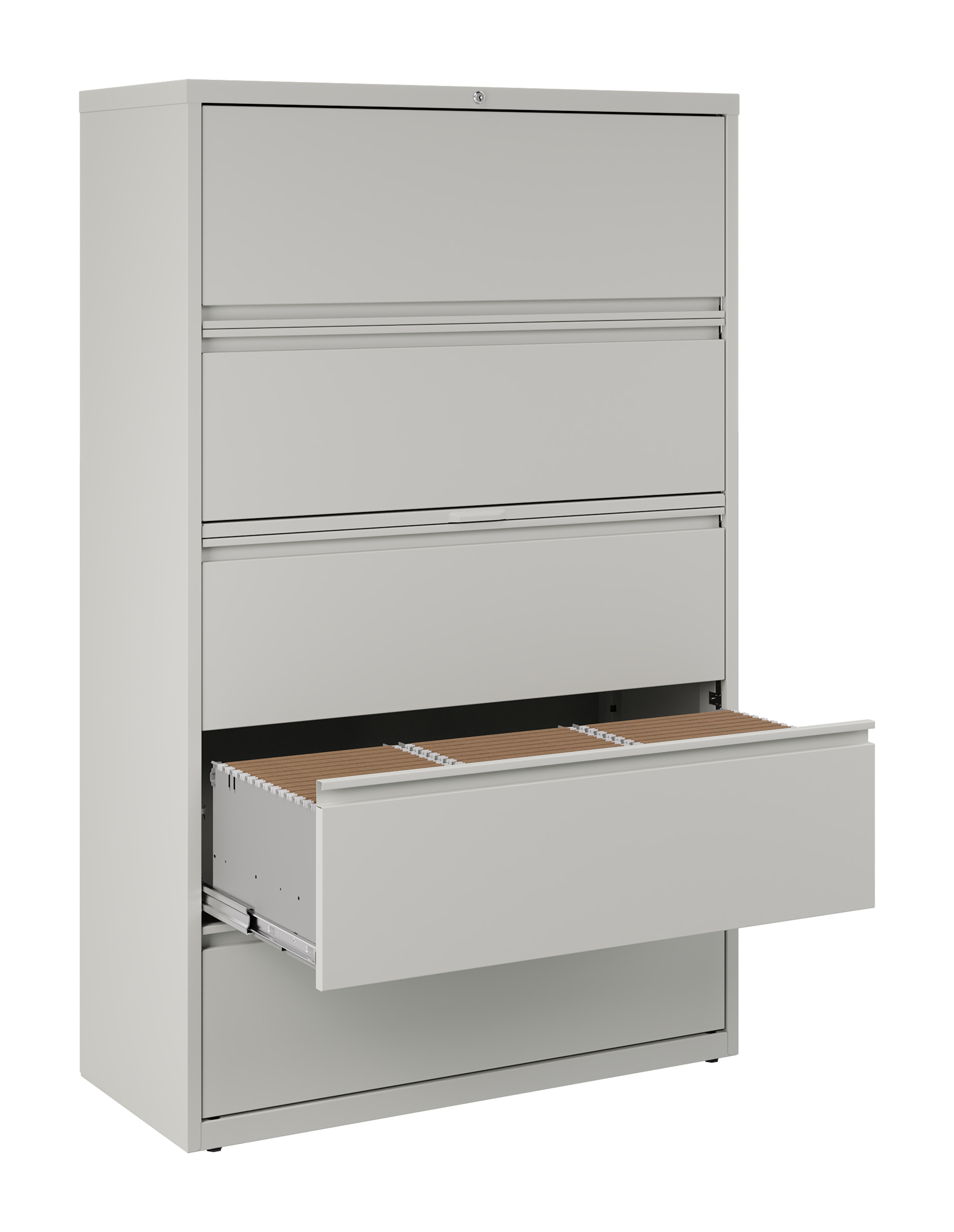 Hirsh 42 inch Wide 5 Drawer Metal Lateral File Cabinet for Home and Office, Holds Letter, Legal and A4 Hanging Folders, Gray - image 5 of 10