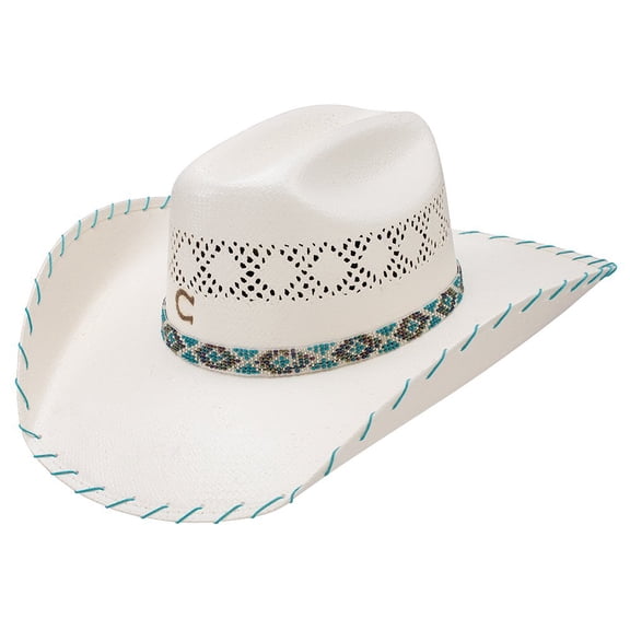Charlie 1 Horse Girls' Straw Cowboy Hat Natural One Size