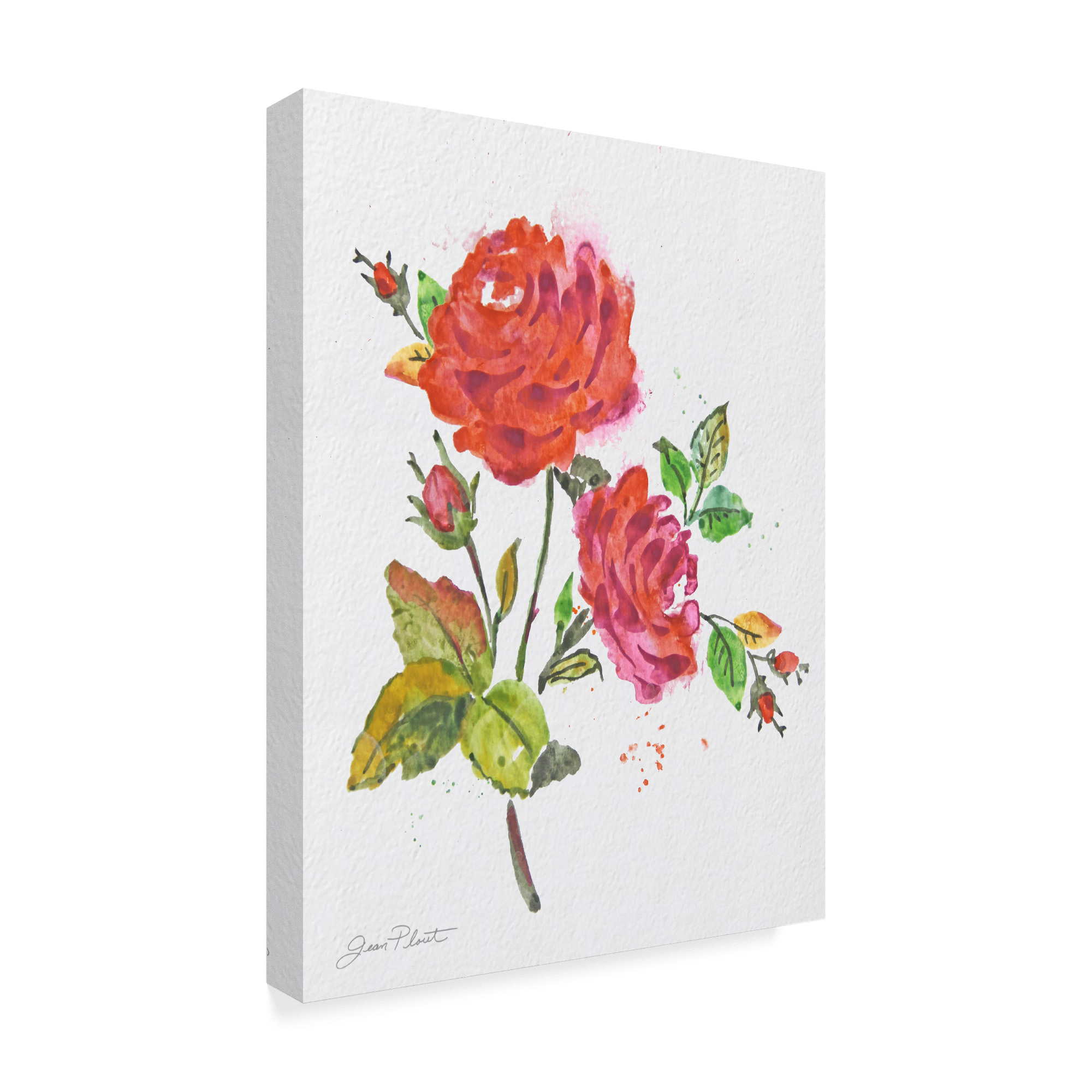 Trademark Fine Art 'Watercolor Flowers 8' Canvas Art by Jean Plout