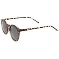 thumbnail image 4 of zeroUV Unisex Retro Horn Rimmed Keyhole Nose Bridge P3 Round Sunglasses 49mm (Shiny Brown-Tortoise / Smoke) - 49mm, 4 of 5
