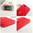 thumbnail image 4 of Wallet Case Compatible with iPhone 12 Mini, Purse Flip Card Holder Soft Silicone Case Cover with Handstrap & Long Pearl Crossbody Chain (Red, iPhone 12 Mini), 4 of 15