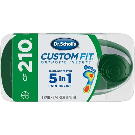 Dr. Scholl's Custom Fit CF210 Orthotic Shoe Inserts for Foot, Knee and Lower Back Relief, 1