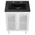 thumbnail image 5 of Calla 24" Perforated Metal Bathroom Vanity in Black White, 5 of 11