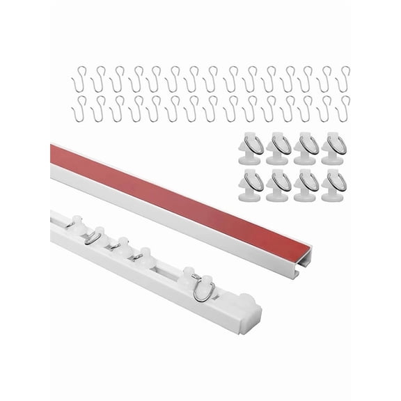 Self Adhesive Curtain Sliding Track Without Punching Nano Silent Track Top Mounted Side Mounted Home Window Decor Accessorie