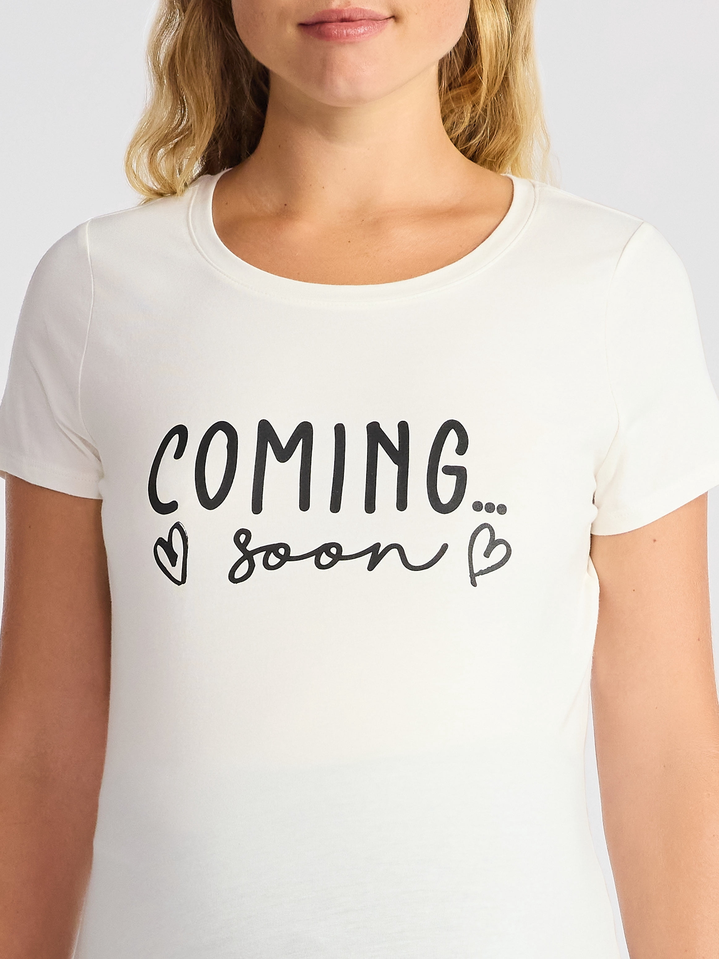 Time and Tru Women’s Maternity Graphic Tee with Short Sleeves, Sizes S-XXL