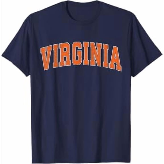 Virginia VA Vintage Athletic Orange Sports Design Style 80s T-Shirt