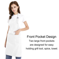 thumbnail image 3 of Kitchen Cotton Canvas Adjustable Apron With 2 Front Pockets, Kitchen Cooking And Baking Apron - White L, 3 of 5