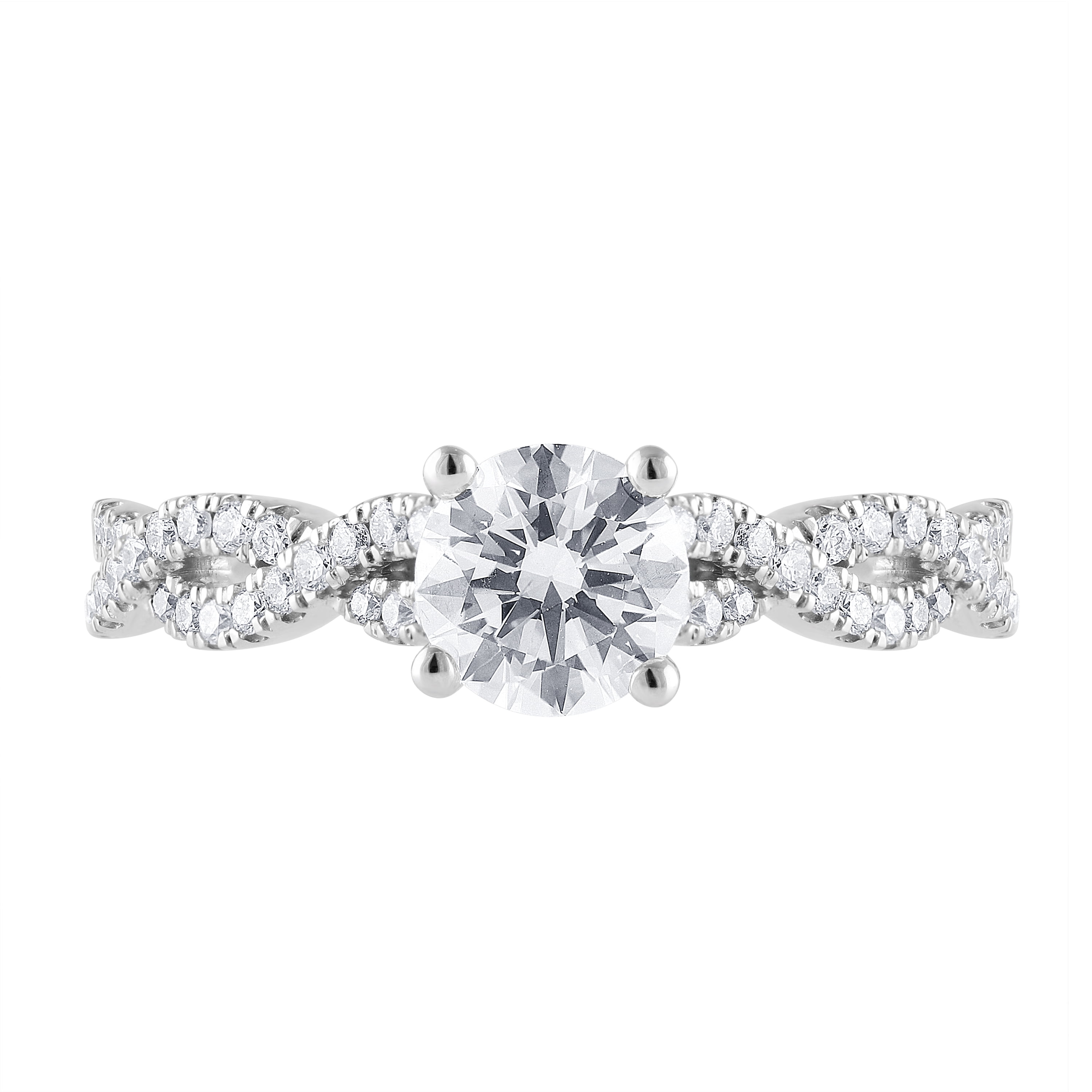Unique Moments 1 Ct Round Lab Grown Diamond Engagement Ring in 10K White Gold for Women (J, SI-I1)