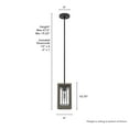 thumbnail image 6 of Hunter - Chevron 1-light Rustic Iron, Mini Pendant Light, Dimmable, Casual Style, Rectangle Shaped, for Bedrooms, Kitchens, Dining, Living Rooms - 19973, 6 of 7