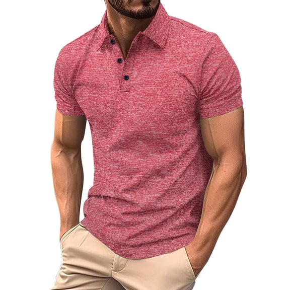 CHENge Men's Short Sleeve Polo Shirt, Casual Golf T-Shirt, Breathable Slim Fit Top for Everyday Wear