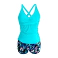 thumbnail image 5 of Womens Bathing Suits Tankini 2026 Trendy Modest Deep V Neck Crossover Top with Swim Shorts Two Piece Bathing Suits for Women, 5 of 5