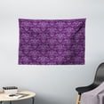 thumbnail image 1 of Eggplant Tapestry, Damask Pattern with Symmetrical Abstract Leaves and Swirls Forming Unified Look, Wall Hanging for Bedroom Living Room Dorm Decor, 60W X 40L Inches, Purple Lilac, by Ambesonne, 1 of 2