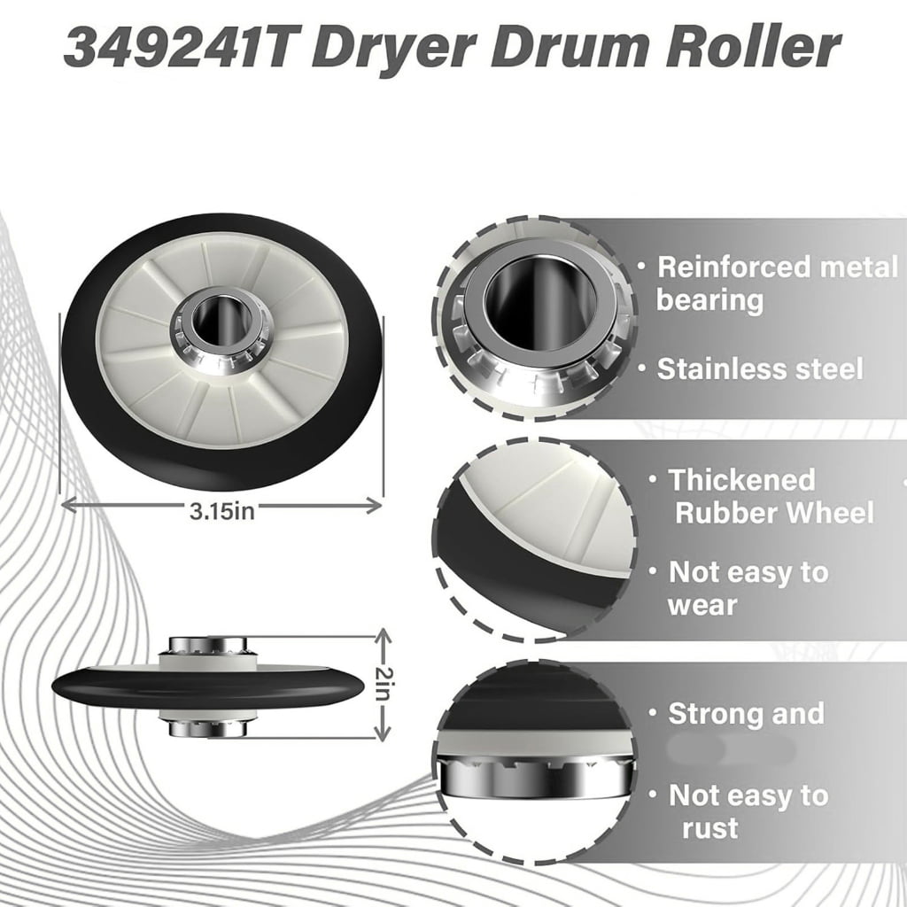 NEXAVKPR Complete Dryer Fixing Set Includes Support Roller Pulley Belt for DIY Repair