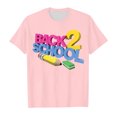 thumbnail image 4 of AWZXDE Girls Short Sleeve Graphic Tee with Pencil & Letter Print Casual Crewneck Tops for Toddler Kids Comfortable Everyday Shirt Light Pink,3-4 Years, 4 of 7