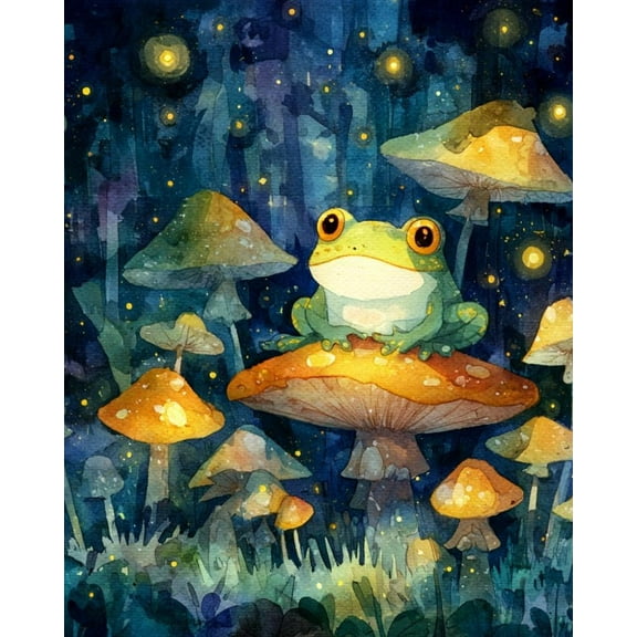Paint by Numbers for Adults Kids Beginner Firefly Mushroom and Frog DIY Acrylic Painting by Numbers Kits with Brushes Acrylic Pigment Home Decoration Gifts 16 x 20 inch