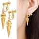 thumbnail image 4 of 2x Pendientes cónicos dorados de aleación de zinc creativos, joyería ligera de moda para fotografía Clip en giratorio, 4 of 9