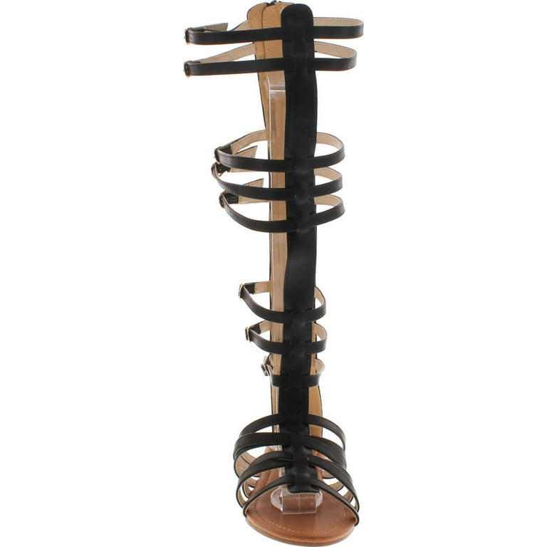 Monica-1 Knee High Gladiator Sandals Marcelino Black Brown Knee