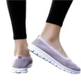 thumbnail image 3 of HTHLVMD Mesh Slip-On Walking Shoes, Breathable Comfort Sneakers, No-Tie Casual Shoes, Women's Slip On Walking Knit Loafer Flat Sneaker for Women Lightweight Breathable Walking Shoes, Light Purple 5.5, 3 of 5