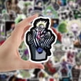 thumbnail image 3 of Pegatinas de película Beetlejuice para maleta, monopatín, guitarra, portátil, teléfono, cuaderno, decoración DIY, pegatina impermeable, juguetes, regalos para fanáticos, 3 of 3