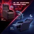 thumbnail image 4 of Walnew Gaming Recliner Chair PU Leather Home Theater Seating Single Modern Living Room Sofa Recliner, Purple, 4 of 7