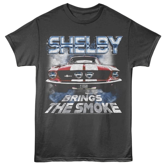 Shelby Cobra Brings the Smoke Men's T Shirt (Charcoal, Adult2XL)