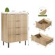 thumbnail image 2 of Qinaqin Wave Fluted 5 Cajón Dresser 38'' Tall Chest De Drawers Con Anti-Tipping Device Wide 4 Niveles Wood Nightstand Almacenamiento Y Metal Legs Para Bedroom Entryway Pequeño Spaces Natural, 2 of 7