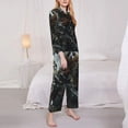 thumbnail image 3 of Honeii Surreal Panda Warrior print Women's Pajama Sets Long Sleeve Button Down Sleepwear Nightwear Soft Pjs Lounge Sets-Large, 3 of 7