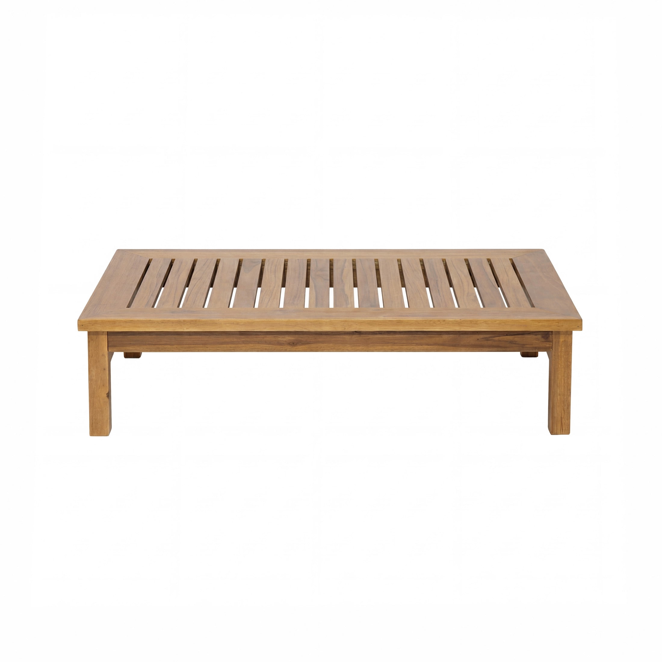 Christopher Knight Home 49" Mid-Century Outdoor Patio Acacia Wood Slatted Coffee Table, Natural