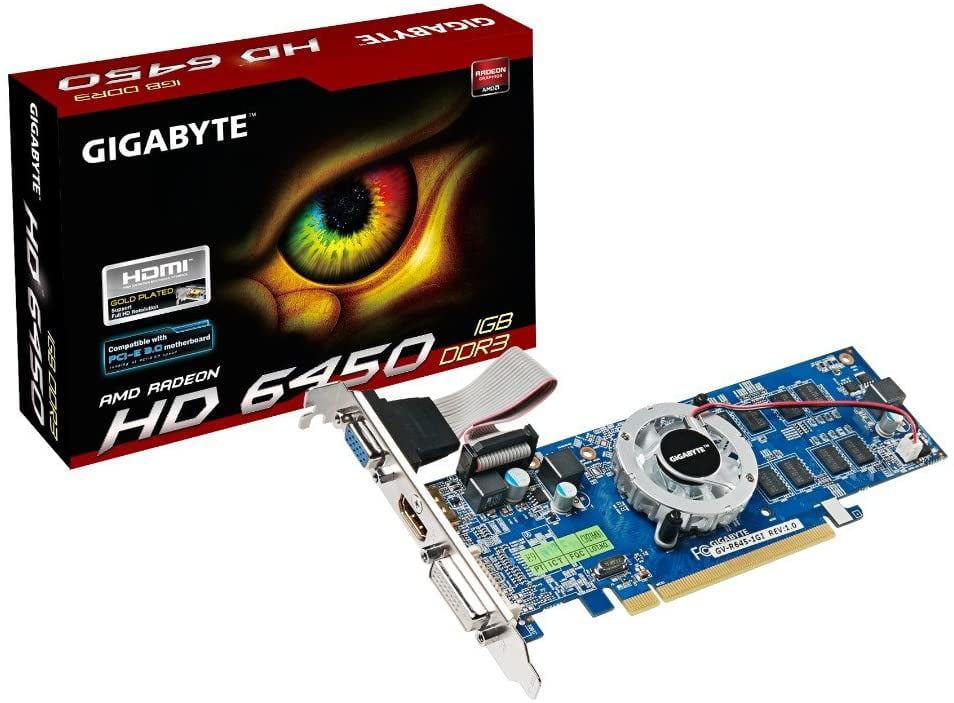 Otherwise good looking To the truth Gigabyte Radeon HD 6450 1GB DDR3 PCI Express 2.1 DVI-I/HDMI/D-SUB Low  Profile Graphics Card GV-R645-1GI - Walmart.com
