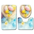 thumbnail image 3 of Fiudx Juego de Alfombrillas de Baño de Pascua, Alfombra de Pedestal de Poliéster Suave, Antideslizante, con Forma de U, de Secado Rápido, Absorbente de Agua, Decoración Acogedora para El Baño, Juego, 3 of 3